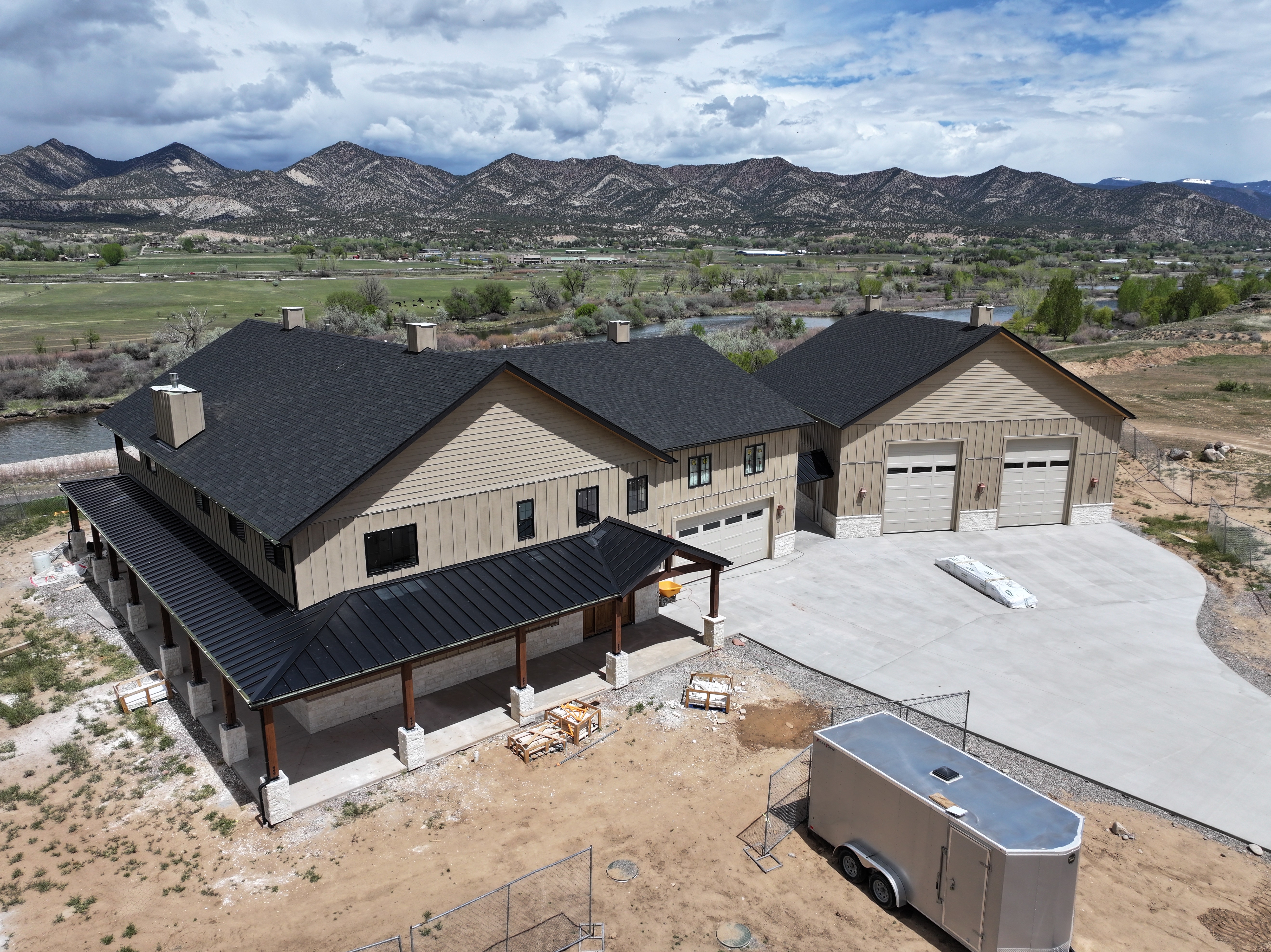 Finished metal roof on a custom Colorado home